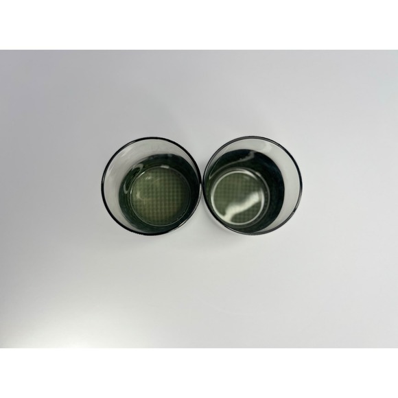 2 Smoke Grey MCM Tumblers Glass Drink Cup‎ Vintage Barware 3.5" x 3.25" - Picture 6 of 12